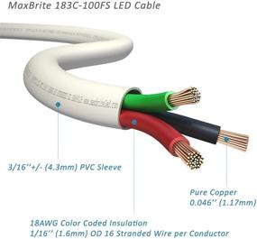 img 1 attached to 18AWG Low Voltage LED Cable: 3 Conductor White Sleeve In-Wall Speaker Wire - UL/cUL Class 2 (100 ft Reel)