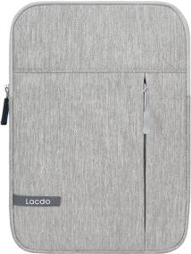 img 4 attached to ⚡ Lacdo Gray Tablet Sleeve Case – Water Repellent iPad Mini 6/5/4/3/2 & Samsung Galaxy Tab A 8-Inch/ASUS ZenPad Protective Bag