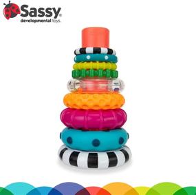img 3 attached to Stacking Ring Toy - Stacks of Circles for STEM Learning, 9 Piece Set, Multi, Age 6+ Months