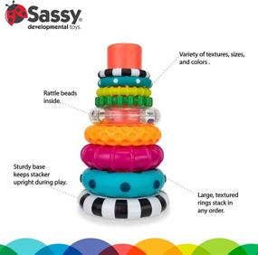 img 2 attached to Stacking Ring Toy - Stacks of Circles for STEM Learning, 9 Piece Set, Multi, Age 6+ Months
