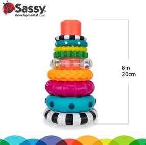 img 1 attached to Stacking Ring Toy - Stacks of Circles for STEM Learning, 9 Piece Set, Multi, Age 6+ Months