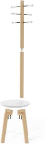 img 4 attached to 🧥 Umbra Pillar Coat Rack: 4-in-1 Organizer for Entryway - Hanger, Rack, Holder & Hat Organizer, White/Natural