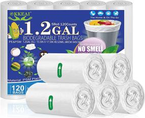 img 4 attached to 🗑️ OKKEAI Small Trash Bags -1.2 Gallon Biodegradable Garbage Bags | 120 Count Wastebasket Liners for Bathroom, Office | 5 Liter Translucent Bags Fit 5L-2Gal