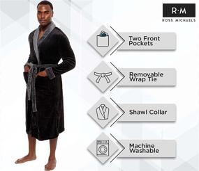 img 1 attached to 👘 Men's Clothing Kimono Collar Bathrobe by Ross Michaels