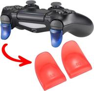 🎮 extremerate custom blue & red trigger extenders l2 r2 buttons for playstation 4 controller, game improvement adjusters for ps4 pro slim controller logo
