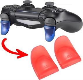 img 4 attached to 🎮 eXtremeRate Custom Blue & Red Trigger Extenders L2 R2 Buttons for Playstation 4 Controller, Game Improvement Adjusters for PS4 Pro Slim Controller
