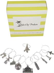 img 1 attached to 🌍 World Travel Wine Charm Set - 10-Piece Set