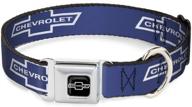 🐾 buckle-down dog collar seatbelt buckle: 1965 chevrolet bowtie blue white - adjustable sizes for small, medium, and large dogs! logo