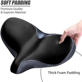 img 1 attached to 🚴 YLG Oversized Comfort Bike Seat Memory Foam Soft Saddle Waterproof Universal Fit Bicycle Seat for Women and Men - Comfortable Replacement Bike Saddle