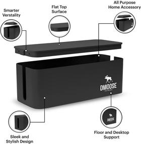 img 1 attached to 🔌 Коробка для блоков управления кабелями DMoose - скрывает удлинители и неряшливые провода за телевизорами, домашним офисом, компьютерами, столами, развлекательными центрами - органайзер проводов, изготовленный из электробезопасного материала ABS.