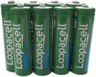 🔋 loopacell's high capacity aa rechargeable battery - 8 pack, 1.2v 1000mah nicd batteries logo