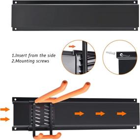 img 2 attached to 🧹 Mayyol Reinforced Garage Organizer Rack - Efficient Wall Mount Lawn Tool Storage Solution for Garden Tools, Bikes, Folding Chair, Ski - Max Load 450bls, Orange