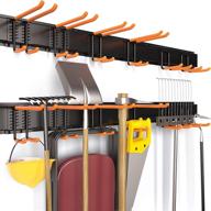 🧹 mayyol reinforced garage organizer rack - efficient wall mount lawn tool storage solution for garden tools, bikes, folding chair, ski - max load 450bls, orange logo