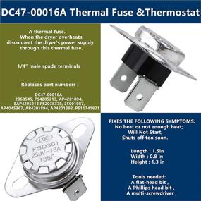 img 2 attached to 🔥 High-quality Dryer Heating Element (DC47-00019A) and Repair Kit for Samsung - Compatible Model: Figure 6