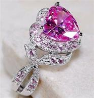 серебряное обручальное кольцо с сердцем из драгоценного камня логотип