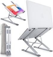 🎒 adjustable height portable laptop stand - macbook pro, laptop desk, computer stand, riser - travel-friendly, foldable design - ideal gift for laptop users logo