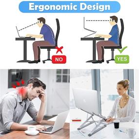 img 3 attached to 🎒 Adjustable Height Portable Laptop Stand - MacBook Pro, Laptop Desk, Computer Stand, Riser - Travel-Friendly, Foldable Design - Ideal Gift for Laptop Users