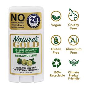 img 2 attached to 🌿 Hypoallergenic Aluminum-Free Deodorant: Nature's Gold for Men & Women with Free Organic Lip Balm and Aloe Vera. Safe for Sensitive Skin, No Clothes Stains! Bergamot Lime Fragrance.