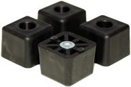 🦶 premium usa-made 4-pack heavy-duty rubber feet bumpers for furniture tables chairs - non marking, large cube square - 1.125" h x 1.500" w логотип