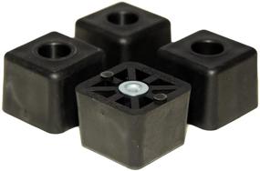 img 4 attached to 🦶 Premium USA-Made 4-Pack Heavy-Duty Rubber Feet Bumpers for Furniture Tables Chairs - Non Marking, Large Cube Square - 1.125" H X 1.500" W