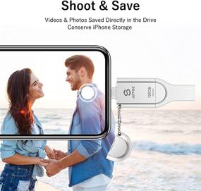 img 1 attached to 📷 Certified 128GB Photo Stick for iPhone - Apple MFi External USB Flash Drive Storage for USB C iPhone - Thumb Drive Memory Mobile for Android Phones - iPad Flash Drive - Lightning Photo Transfer Stick