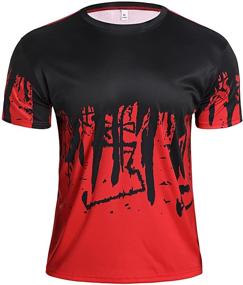 img 2 attached to Ampeo Splash Ink Printed Athletic Running Men's Clothing for Active