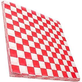 img 1 attached to 300 Sheets Avant Grub Deli Paper - Classic Drive-In Style Red & White Checkered Food Wrapping Papers. Grease-Resistant 12x12 Sandwich Wrap Prevents Food Stains - Perfect for Backyard Cookouts!