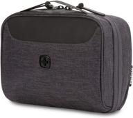 🧳 efficient travel companion: swissgear toiletry bag and cord organizer - water resistant, grey heather logo