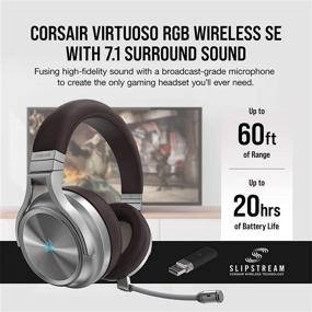 img 3 attached to 🎧 Corsair Virtuoso RGB Wireless SE Gaming Headset - Immerse in High-Fidelity 7.1 Surround Sound + Broadcast Quality Mic, Long-Lasting Battery, Memory Foam Earcups - Compatible with PC, PS5, PS4