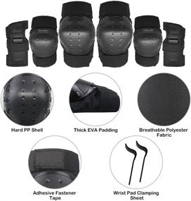 img 2 attached to 🛹 Lixada 7 in 1 Full Protection Gear Set for Kids - Skateboard Skate Helmet and Pad Set with Knee Pads, Elbow Pads, and Wrist Pads for Youth Outdoor Sports, BMX, Skateboarding, Biking, and Roller Skating