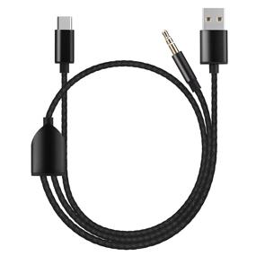 img 4 attached to 🔌 USB C to 3.5mm Aux Cable - Azddur 2-in-1 USB C to 3.5mm Car Aux Headphone Jack Cable and Charging Cable. Compatible with Pixel 5/4/4XL/3/3XL, Samsung Galaxy S21/S20+/Note 10/10+ & More (Black)