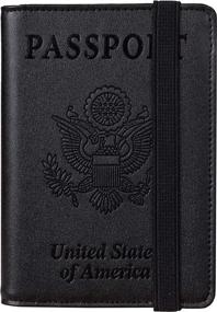 img 4 attached to 🔒 Безопасный и стильный эластичный кожаный паспортный блокатор Travelambo для безопасных путешествий.