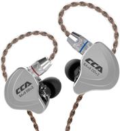 🎧 улучшенные наушники cca c10 hybrid in-ear, 4ba+1dd hifi stereo deep bass внутриканальные шумоизолирующие спортивные проводные слушалки/наушники, сценические/студийные наушники с отсоединяемым кабелем 2pin 0.75мм (без микрофона, черные) логотип