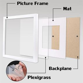 img 2 attached to ORIVAN White 10x10 Picture Frames: Set of 4, Display 5x5 or 10x10 Photos on Walls and Tables