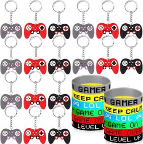 img 4 attached to Controller Keychains Bracelets Silicone Wristbands