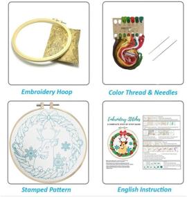 img 3 attached to 🎄 Beginner-friendly Nuberlic Christmas Embroidery Kit with Elk Circle Pattern - Perfect Xmas Gift for Cross Stitch Enthusiasts!