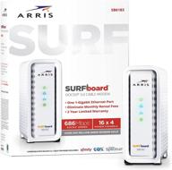 arris sb6183 surfboard docsis 3.0 cable modem - compatible with cox, spectrum, xfinity & others (white) logo