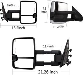 img 1 attached to 🚗 Towing Mirror Replacement Fit For Silverado Sierra 2014-Onwards by Perfit Zone