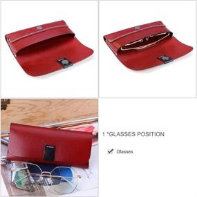 img 1 attached to 🕶️ Stylish and Sturdy Portable Leather Eyeglass Sunglass Holder: A Versatile Men's Accessory for Sunglasses and Eyewear