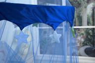 🌟 starry blue round dome bed canopy with mosquito netting logo