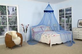 img 2 attached to 🌟 Starry Blue Round Dome Bed Canopy with Mosquito Netting