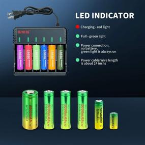 img 3 attached to ⚡ Universal 6 Bay 18650 Battery Charger - Wall Charger for 3.7v Lithium Rechargeable Batteries: Compatible with 18650, 26650, 14500, 16340(RCR123), 10440, 17670, 18490, 17500, and 17335 Lithium Batteries