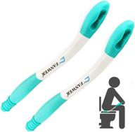 🚽 2pcs toilet assist tool set: long handle reach comfort bottom wiper for independent daily living - ideal for household and traveling logo