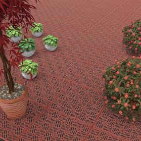 img 1 attached to 🔳 Pure Garden 50-147 Interlocking Tiles - Versatile Indoor/Outdoor Flooring 11.5 x 11.5”, Set of 6 (Terracotta) | Premium Quality & Easy Installation