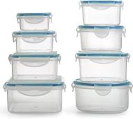 set of 16 plastic food containers with lids - 1790, locking lids, dishwasher safe, freezer safe, airtight - ideal for home, kitchen, storage & organization логотип