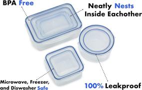 img 2 attached to Set of 16 Plastic Food Containers with Lids - 1790, Locking Lids, Dishwasher Safe, Freezer Safe, Airtight - Ideal for Home, Kitchen, Storage & Organization