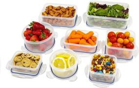 img 3 attached to Set of 16 Plastic Food Containers with Lids - 1790, Locking Lids, Dishwasher Safe, Freezer Safe, Airtight - Ideal for Home, Kitchen, Storage & Organization