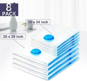 img 3 attached to 🧳 Suob 8 Pack Vacuum Storage Bags - Maximize Storage Space for Blankets, Pillows, Clothes and Bedding | Travel Compression Bags (4 Pack 28"x20", 4 Pack 24"x16")