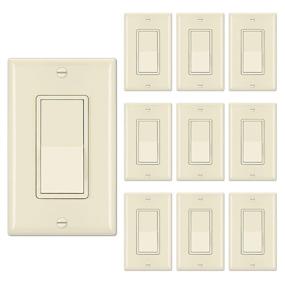 img 4 attached to 💡 High-quality Pack of 10 Almond BESTTEN Single Pole Decorator Wall Light Switch with Wall Plate, UL Listed - On/Off Rocker Paddle Interrupter, 15A 120/277V