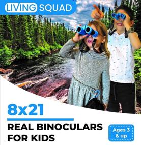 img 2 attached to 👀 High-Resolution Kids Binoculars 8x21: Ideal for Bird Watching, Stargazing, Hunting, Hiking, Travel, Spy Games, and Kids Learning